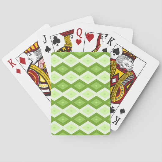 Groene ruitvormig patroon van Chartreuse Pokerkaarten (Achterkant)