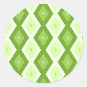 Groene ruitvormig patroon van Chartreuse Ronde Sticker