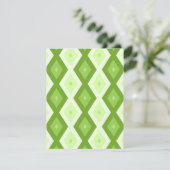 Groene ruitvormig patroon van Chartreuse RSVP Kaartje (Staand voorkant)