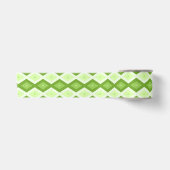 Groene ruitvormig patroon van Chartreuse Satijnen Lint (Voorkant)