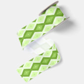 Groene ruitvormig patroon van Chartreuse Satijnen Lint (Achterkant)