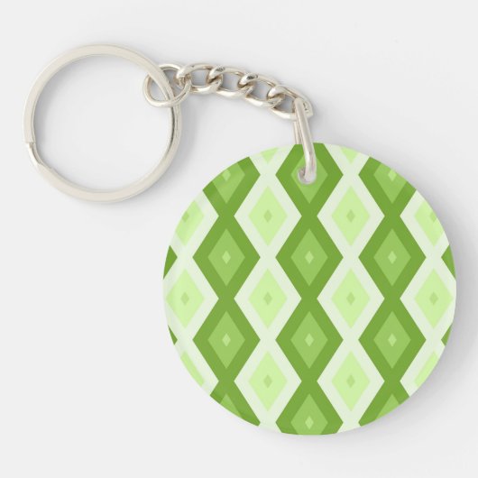 Groene ruitvormig patroon van Chartreuse Sleutelhanger (Voorkant)