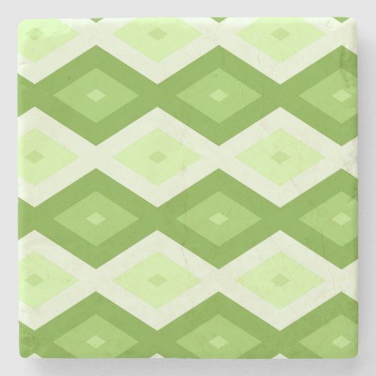 Groene ruitvormig patroon van Chartreuse Stenen Onderzetter (Voorkant)