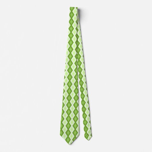 Groene ruitvormig patroon van Chartreuse Stropdas (Voorkant)