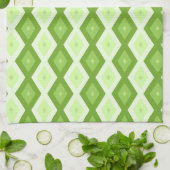 Groene ruitvormig patroon van Chartreuse Theedoek (Gevouwen)
