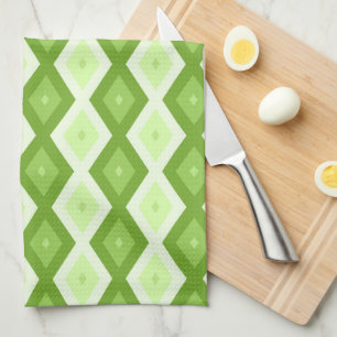 Groene ruitvormig patroon van Chartreuse Theedoek