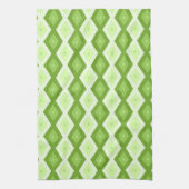 Groene ruitvormig patroon van Chartreuse Theedoek (Verticaal)