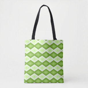 Groene ruitvormig patroon van Chartreuse Tote Bag
