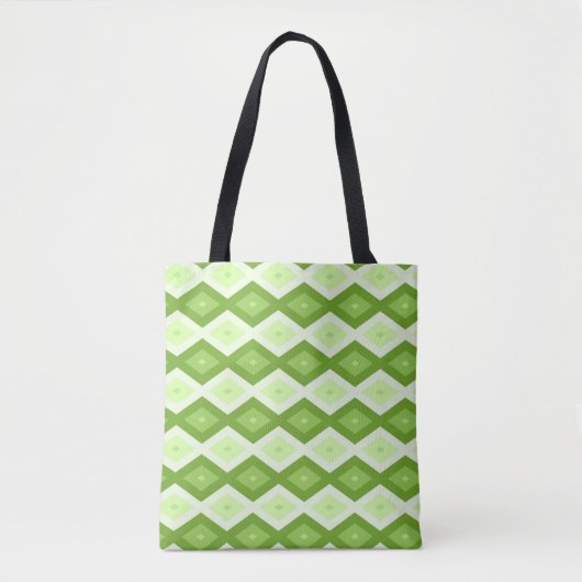 Groene ruitvormig patroon van Chartreuse Tote Bag (Voorkant)