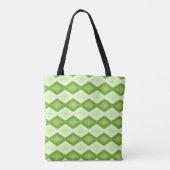 Groene ruitvormig patroon van Chartreuse Tote Bag (Achterkant)