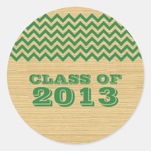 Groene Rustic Chevron Afstuderen Stickers (Voorkant)