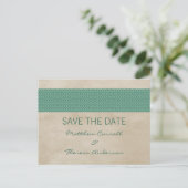 Groene Rustic Damask sparen het Briefkaart van de  (Staand voorkant)