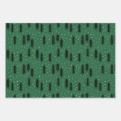 Groene Rustic Holiday Pattern Bossen Trees Pset Inpakpapier Vel (Voorkant)