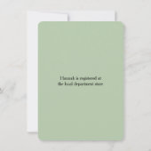 Groene Rustic Mountain Bridal Shower Kaart (Achterkant)