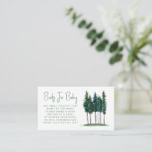 Groene Rustic Pine Trees Book Request Baby shower Informatiekaartje (Staand voorkant)