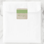 Groene Rustic Quatrefoil Hartelijk dank, Stickers (Tas)
