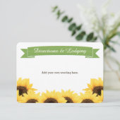 GROENE RUSTIC SUNFLOWER ENCLOSURE INSERT INFORMATIEKAARTJE (Staand voorkant)