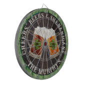Groene Rustic Wood Cheers Beers and Shenanigans Dartbord (Voorkant Links)