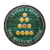 Groene Rustic Wood Cheers in Beers Drink Dartbord (Voorkant)