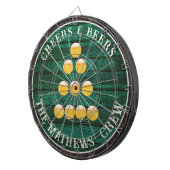 Groene Rustic Wood Cheers in Beers Drink Dartbord (Voorkant Rechts)