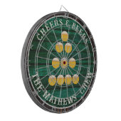 Groene Rustic Wood Cheers in Beers Drink Dartbord (Voorkant Links)