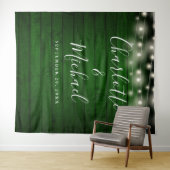 Groene Rustic Wood Weddenschap Foto Booth Backdrop Wandkleed (In Situ (horizontaal))