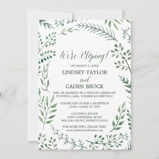 Groene Rustic Wreath We zijn alleen maar op zoek n Kaart (Voorkant)