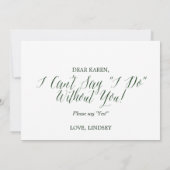 Groene Rustic Wreath zal je mijn Bridesmaïde Kaart (Achterkant)