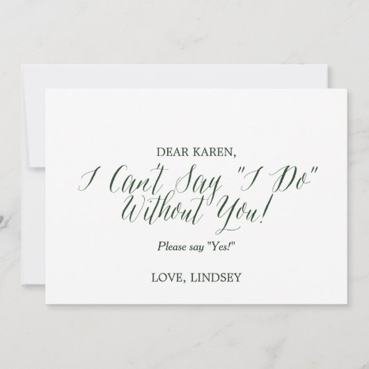 Groene Rustic Wreath zal je mijn Bridesmaïde Kaart (Achterkant)