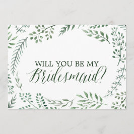 Groene Rustic Wreath zal je mijn Bridesmaïde Kaart