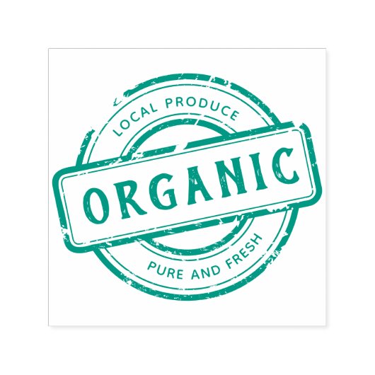 Groene Rustieke Biologische Stempel Circle Sticker (Design)