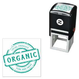 Groene Rustieke Biologische Stempel Circle Sticker