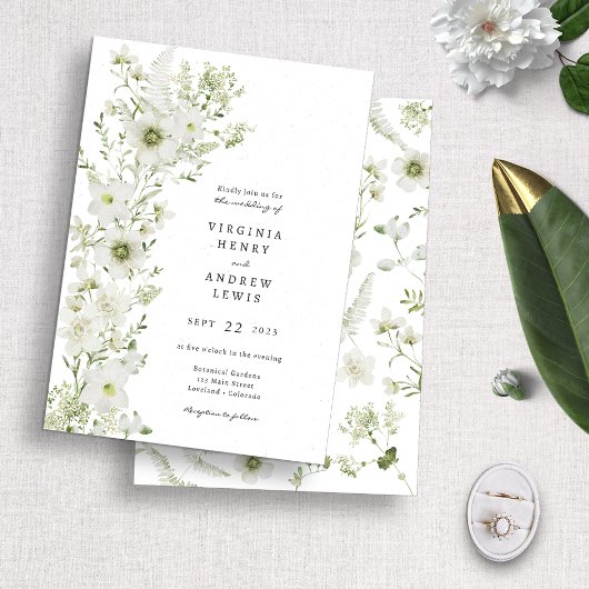 Groene Rustieke Boho Trouw Uitnodiging