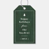 Groene Rustieke Boom Houtstructuur Kerstcadeautag Cadeaulabel (Voorkant)