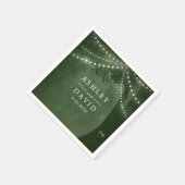 Groene Rustieke Boom Initialen String Lights Bruil Servet (Hoek)