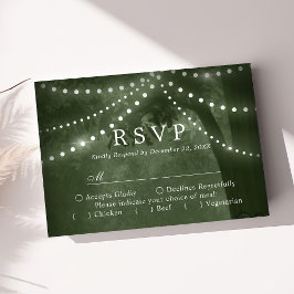 Groene Rustieke Boomverlichting Trouw RSVP Kaartje