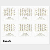Groene Rustieke Botanische Kerststickers Vierkante Sticker (Vel)