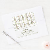 Groene Rustieke Botanische Kerststickers Vierkante Sticker (Envelop)