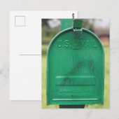 Groene Rustieke Brievenbus Portret Briefkaart (Voorkant / Achterkant)