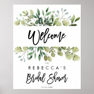 groene rustieke bruiloft feest welkom bord poster