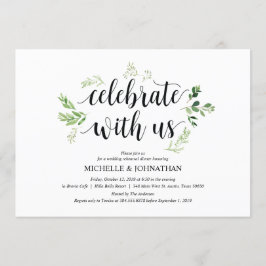 Groene rustieke bruiloft repetitie diner uitnodigi kaart