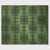 Groene Rustieke Damastprint Cadeaupapier (Vlak)