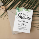 Groene Rustieke Eucalyptus Baby shower Invitation