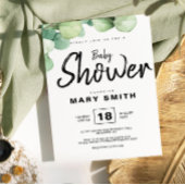 Groene Rustieke Eucalyptus Baby shower Invitation