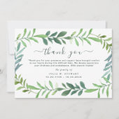 Groene rustieke Eucalyptus begrafenis Dank u opmer Kaart (Voorkant)