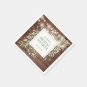 Groene Rustieke Houten Slingerlichten Bruidsfeest Servet (Hoek)