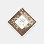 Groene Rustieke Houten Slingerlichtjes Bruidsfeest Servet (Hoek)