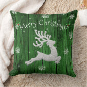 Groene Rustieke Kerst Reindeer Worp Kussen (Deken)