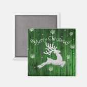 Groene Rustieke Kerst Rendiermagneet Magneet (Voorkant / Achterkant)