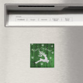 Groene Rustieke Kerst Rendiermagneet Magneet (Insitu (Vaatwasser))